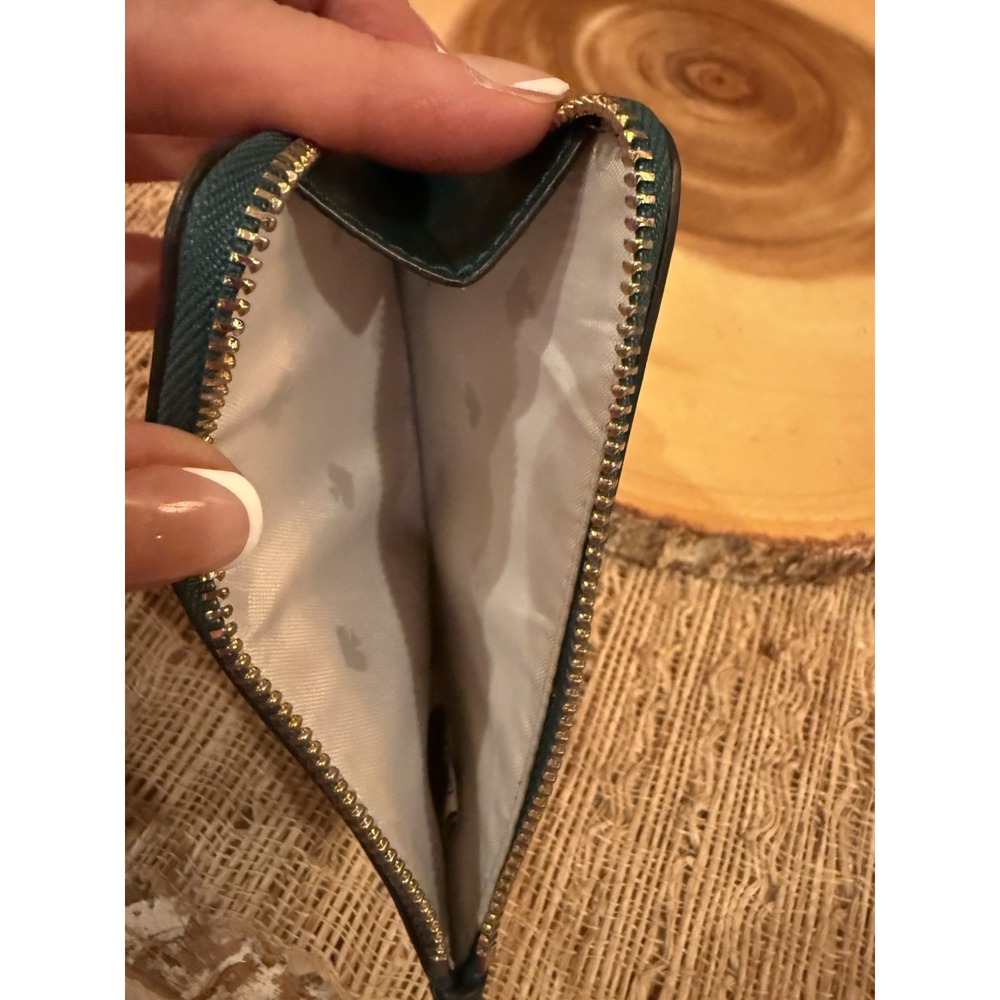 Kate Spade Darcy leather zip key ring card holder wallet Seawater Green 99$ - Picture 9 of 10